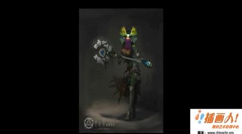 插畫人游戲原畫原創(chuàng)設計——骨盾族法師